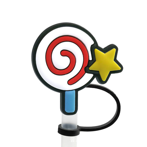 Straw Mouthpiece Silicone Dust Plug Decorative Buckle Clip Personalized Letter Label for Tumblers